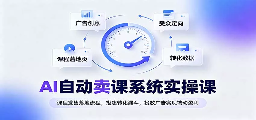 AI自动卖课系统实操课：课程发售落地流程，搭建转化漏斗，投放广告实现被动盈利星享资源网星享资源网