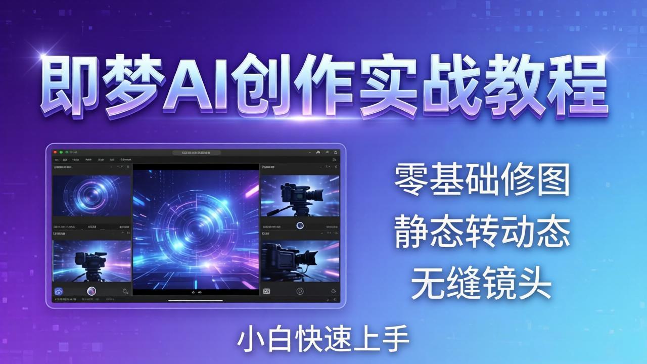 即梦AI创作实战教程，从零基础修图到AI导演，实战教学静态转动态+无缝镜头，小白快速上手客创社区-专注互联网轻资产资源整合与分享客创社区-专注互联网轻资产资源整合与分享