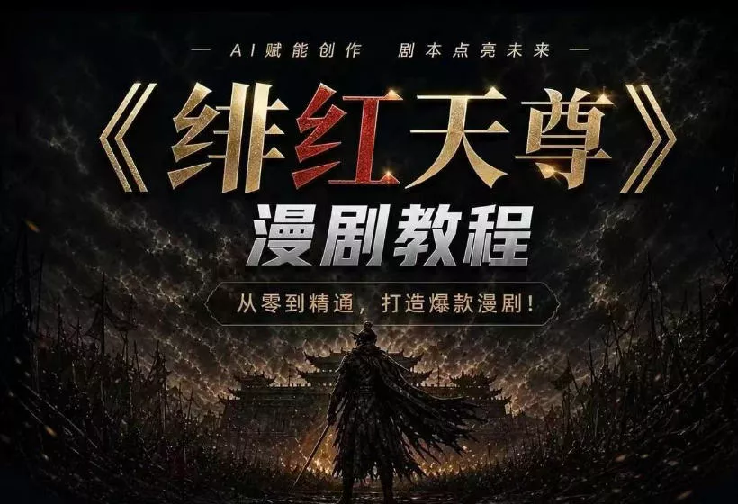 绯红天尊AI漫剧系统教程｜从零入门到精通，工具运用+剧本创作+爆款逻辑+提示词素材+镜头剪辑，全套爆款漫剧落地实战课 《鱼见海科技》-鱼见海资源网-免费PHP网站源码模板,插件软件网创AI智能体资源分享平台！