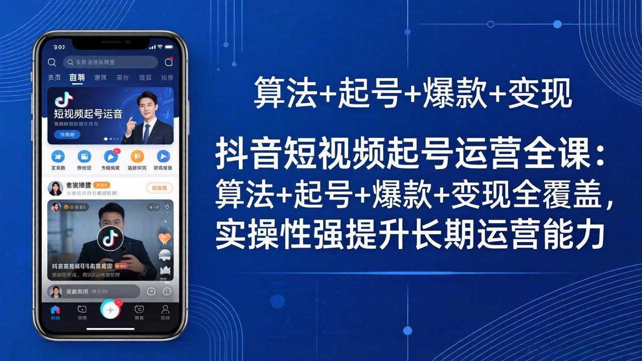 抖音短视频起号运营全课：算法+起号+爆款+变现全覆盖，实操性强提升长期运营能力客创社区-专注互联网轻资产资源整合与分享客创社区-专注互联网轻资产资源整合与分享