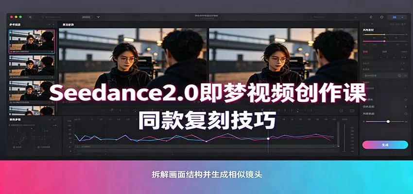 Seedance2.0即梦视频创作课：剧本式视频制作，同款复刻技巧，多行业案例落地教学