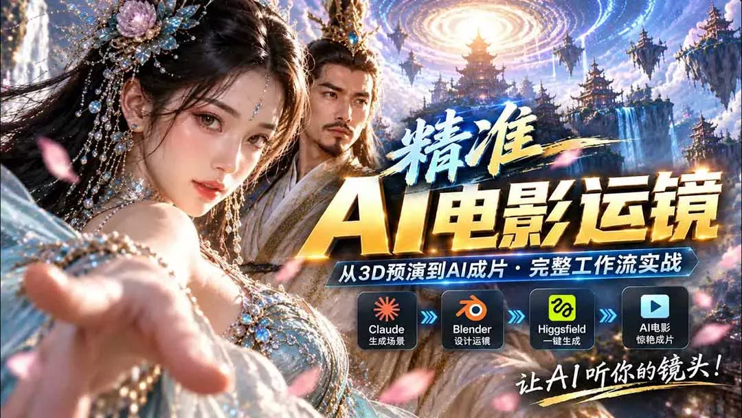 AI视频终于能精准运镜了！Claude + Blender +