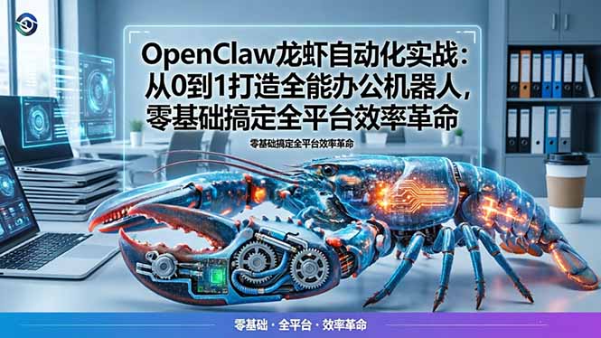 OpenClaw龙虾自动化实战：从0到1打造全能办公机器人，零基础搞定全平台效率革命客创社区-专注互联网轻资产资源整合与分享客创社区-专注互联网轻资产资源整合与分享