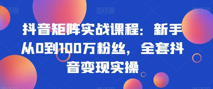抖音矩阵实战课程：新手从0到100万粉丝，全套抖音变现实操客创社 - 专注互联网轻资产创业及网络项目资源整合与分享客创社 - 专注互联网轻资产创业及网络项目资源整合与分享
