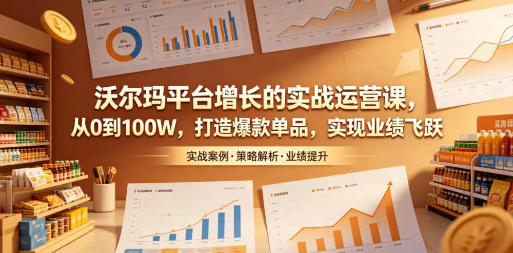 沃尔玛平台增长的实战运营课，从0到100W，打造爆款单品，实现业绩飞跃-鱼见海资源网-免费PHP网站源码模板,插件软件网创AI智能体资源分享平台！