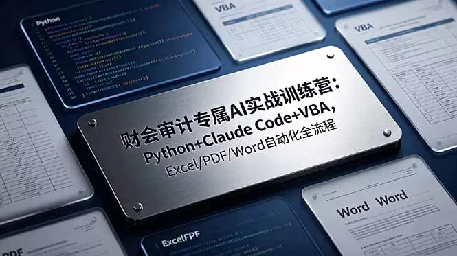 财会审计专属 AI实战训练营：Python+Claude Code+VBA，Excel/PDF/Word自动化全流程客创社区-专注互联网轻资产资源整合与分享客创社区-专注互联网轻资产资源整合与分享