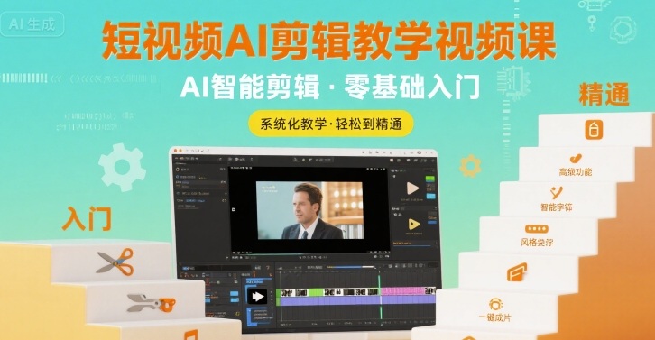短视频AI剪辑教学视频课，入门到精通-客创社 - 专注互联网轻资产创业及网络项目资源整合与分享客创社-免费且强大的项目分享网站！