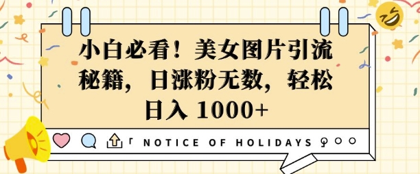 小白必看，美女图片引流秘籍，日涨粉无数，轻松日入几张【揭秘】客创社 - 专注互联网轻资产创业及网络项目资源整合与分享客创社 - 专注互联网轻资产创业及网络项目资源整合与分享