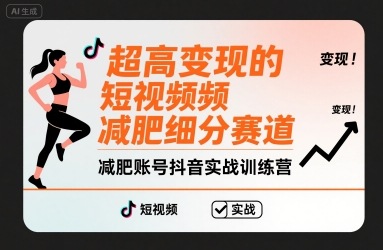 超高变现的短视频减肥细分赛道，减肥账号抖音实战训练营客创社区-专注互联网轻资产资源整合与分享客创社区-专注互联网网络项目资源整合与分享