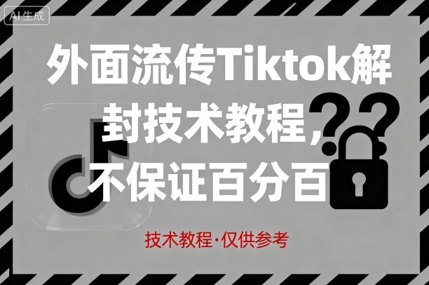 外面流传Tiktok解封技术教程，不保证百分百，具体自测客创社区-专注互联网轻资产资源整合与分享客创社区-专注互联网轻资产资源整合与分享