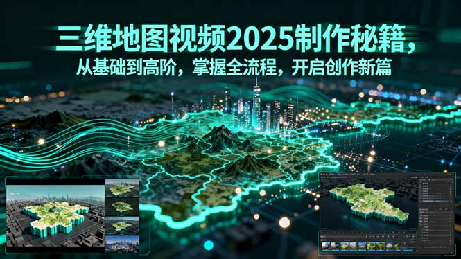 三维地图视频2025制作秘籍，从基础到高阶，掌握全流程，开启创作新篇客创社区-专注互联网轻资产资源整合与分享客创社区-专注互联网轻资产资源整合与分享