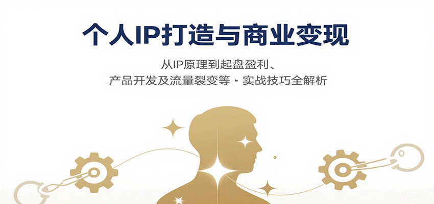 个人IP打造与商业变现，从IP原理到起盘盈利、产品开发及流量裂变等实战技巧全解析客创社区-专注互联网轻资产资源整合与分享客创社区-专注互联网轻资产资源整合与分享