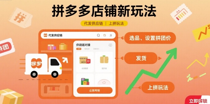 拼多多店铺新玩法，代发供应链上拼玩法客创社区-专注互联网轻资产资源整合与分享客创社区-专注互联网轻资产资源整合与分享