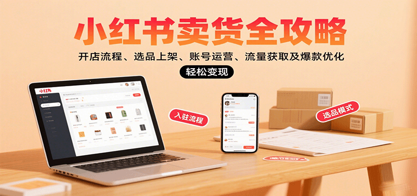 小红书卖货全攻略：开店流程、选品上架、账号运营、流量获取及爆款优化，轻松变现客创社区-专注互联网轻资产资源整合与分享客创社区-专注互联网轻资产资源整合与分享