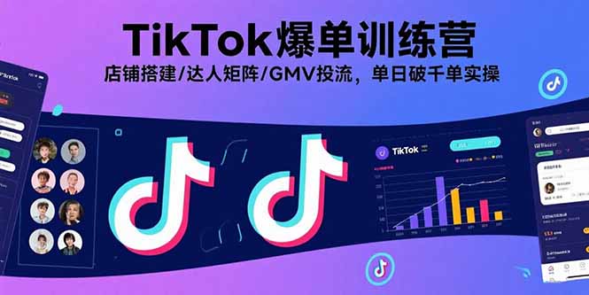 TikTok爆单训练营，店铺搭建/达人矩阵/GMV投流，单日破千单实操客创社区-专注互联网轻资产资源整合与分享客创社区-专注互联网轻资产资源整合与分享