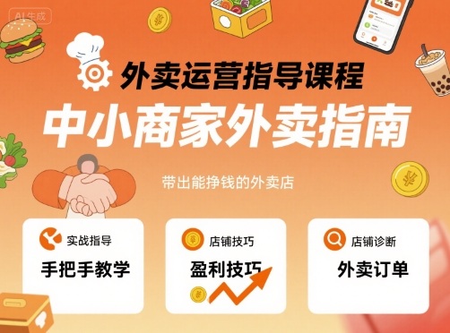 外卖运营指导课程，中小商家外卖指南，手把手带出能挣钱的外卖店客创社区-专注互联网轻资产资源整合与分享客创社区-专注互联网轻资产资源整合与分享