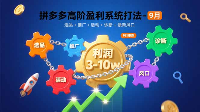 拼多多高阶盈利系统打法-9月：选品+推广+活动+诊断+最新风口，月利润3-10w客创社区-专注互联网轻资产资源整合与分享客创社区-专注互联网轻资产资源整合与分享