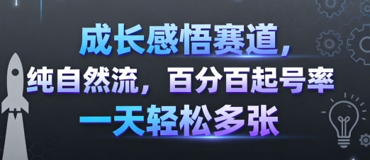 成长感悟赛道，纯自然流，百分百起号率 一天轻松多张客创社区-专注互联网轻资产资源整合与分享客创社区-专注互联网轻资产资源整合与分享