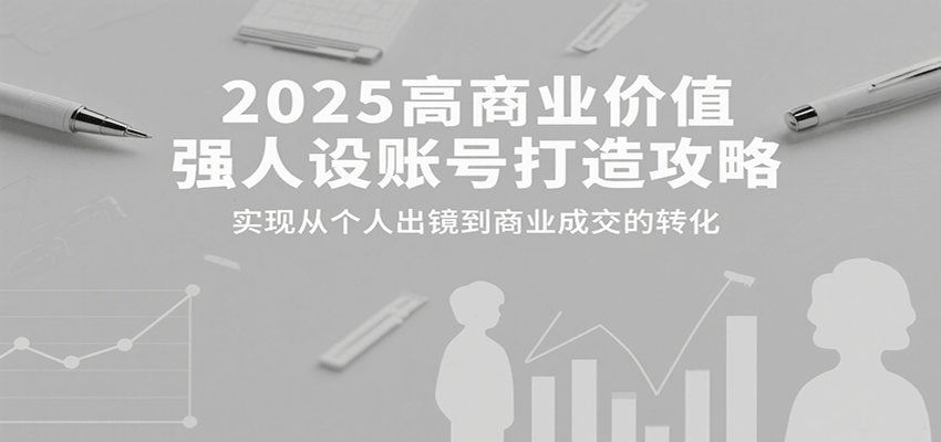 2025高商业价值强人设账号打造攻略，实现从个人出镜到商业成交的转化客创社区-专注互联网轻资产资源整合与分享客创社区-专注互联网轻资产资源整合与分享