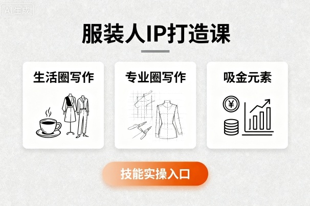 服装人IP打造课，文案创富+生活圈写作+专业圈写作+服装人专属+吸金元素+技能实操客创社区-专注互联网轻资产资源整合与分享客创社区-专注互联网轻资产资源整合与分享