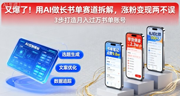 又爆了！用AI做长书单赛道拆解，涨粉变现两不误客创社区-专注互联网轻资产资源整合与分享客创社区-专注互联网轻资产资源整合与分享