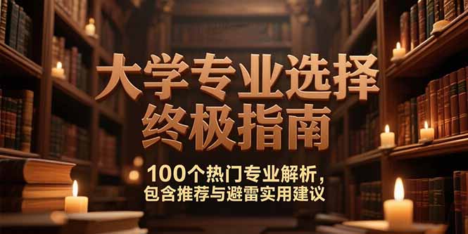 付费文：大学专业选择终极指南,100个热门专业解析,包含推荐与避雷实用建议客创社区-专注互联网轻资产资源整合与分享客创社区-专注互联网轻资产资源整合与分享