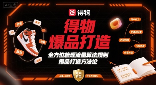 得物爆品打造，全方位梳理得物流量算法规则爆品打造规则客创社区-专注互联网轻资产资源整合与分享客创社区-专注互联网轻资产资源整合与分享