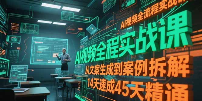 AI视频全流程实战课，从文案生成到案例拆解，14天速成45天精通客创社区-专注互联网轻资产资源整合与分享客创社区-专注互联网轻资产资源整合与分享