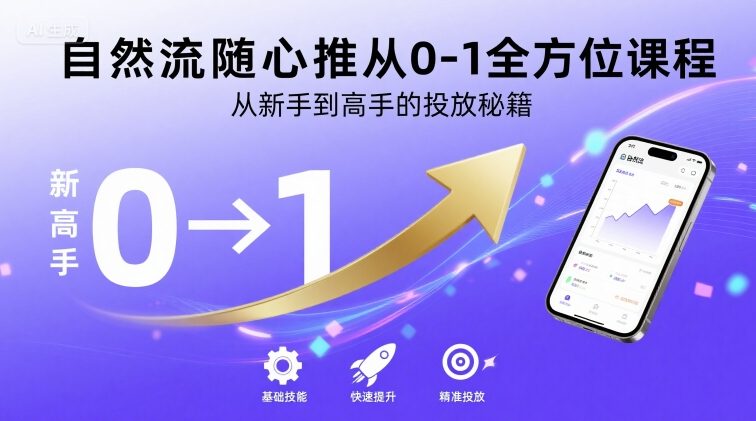 自然流随心推从0-1全方位课程，从新手到高手的投放秘籍客创社区-专注互联网轻资产资源整合与分享客创社区-专注互联网轻资产资源整合与分享