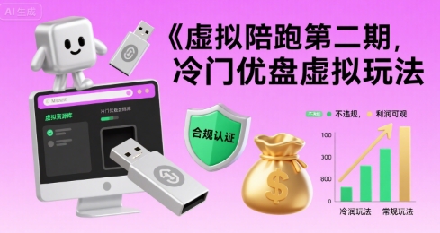 虚拟陪跑第二期，冷门优盘虚拟玩法，不违规，利润可观客创社区-专注互联网轻资产资源整合与分享客创社区-专注互联网轻资产资源整合与分享