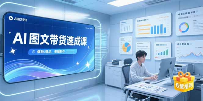 AI图文带货速成课，养号引流秘籍，爆款选品策略，美图制作全流程客创社区-专注互联网轻资产资源整合与分享客创社区-专注互联网轻资产资源整合与分享