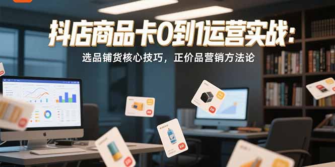 抖店商品卡0到1运营实战：选品铺货核心技巧，正价品营销方法论客创社区-专注互联网轻资产资源整合与分享客创社区-专注互联网轻资产资源整合与分享