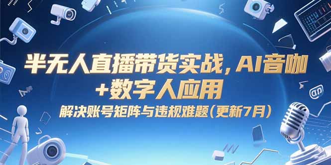 半无人直播带货实战，AI音咖+数字人应用 解决账号矩阵与违规难题(更新7月客创社区-专注互联网轻资产资源整合与分享客创社区-专注互联网轻资产资源整合与分享