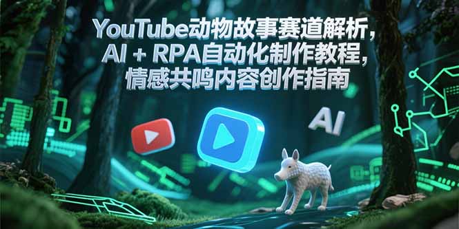YouTube动物故事赛道解析，AI+RPA自动化制作教程，情感共鸣内容创作指南客创社区-专注互联网轻资产资源整合与分享客创社区-专注互联网轻资产资源整合与分享