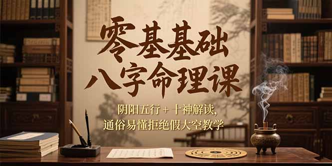 零基础八字命理课，阴阳五行+十神解读，通俗易懂拒绝假大空教学客创社区-专注互联网轻资产资源整合与分享客创社区-专注互联网轻资产资源整合与分享