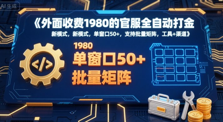 外面收费1980的官服全自动打金，新模式，单窗口50+，支持批量矩阵，工具+渠道【揭秘】客创社区-专注互联网轻资产资源整合与分享客创社区-专注互联网轻资产资源整合与分享