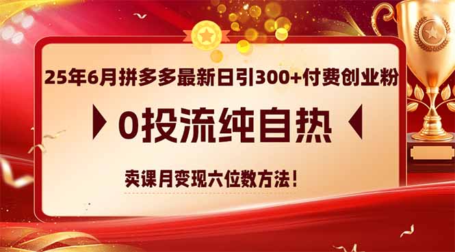 25年6月拼多多最新日引300+付费创业粉，0投流纯自热 卖课月变现六位数方法客创社区-专注互联网轻资产资源整合与分享客创社区-专注互联网轻资产资源整合与分享