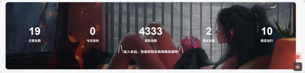 子比主题-网站添加底部统计信息模块小工具