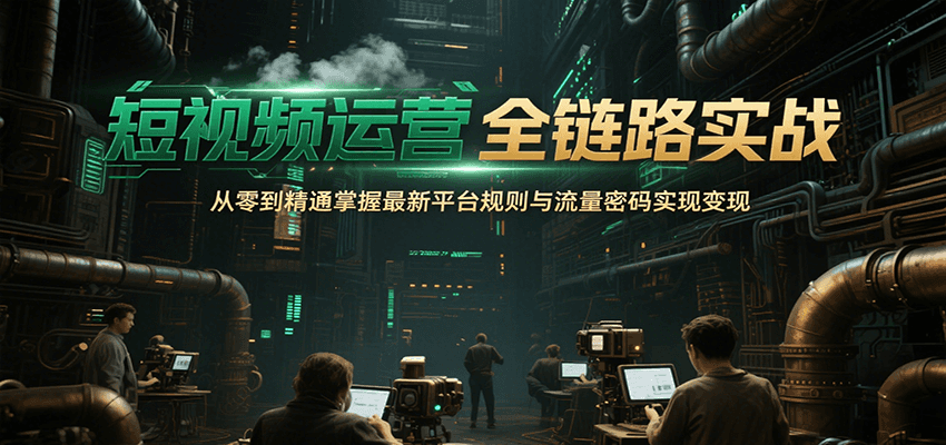 短视频运营全链路实战，从零到精通掌握最新平台规则与流量密码实现变现客创社区-专注互联网轻资产资源整合与分享客创社区-专注互联网轻资产资源整合与分享