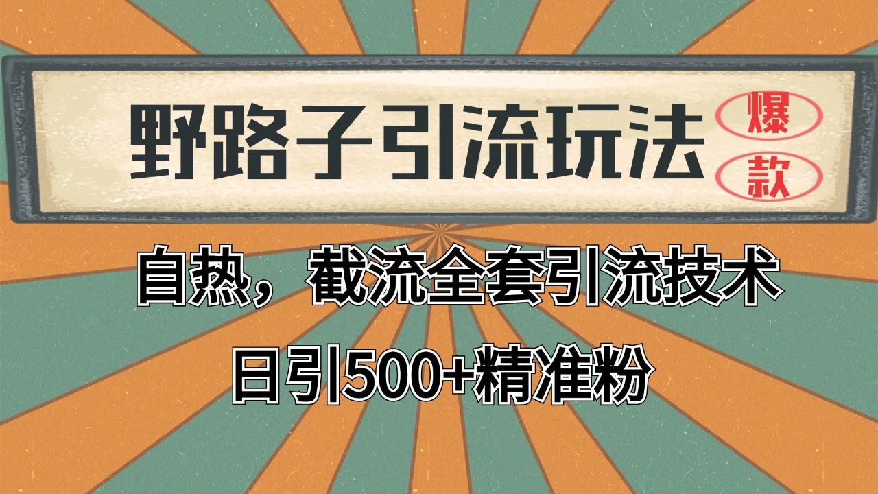 2024首发野路子引流玩法截流自热全平台打法，全自动引流【日引2000+精准客户】客创社区-专注互联网轻资产资源整合与分享客创社区-专注互联网轻资产资源整合与分享