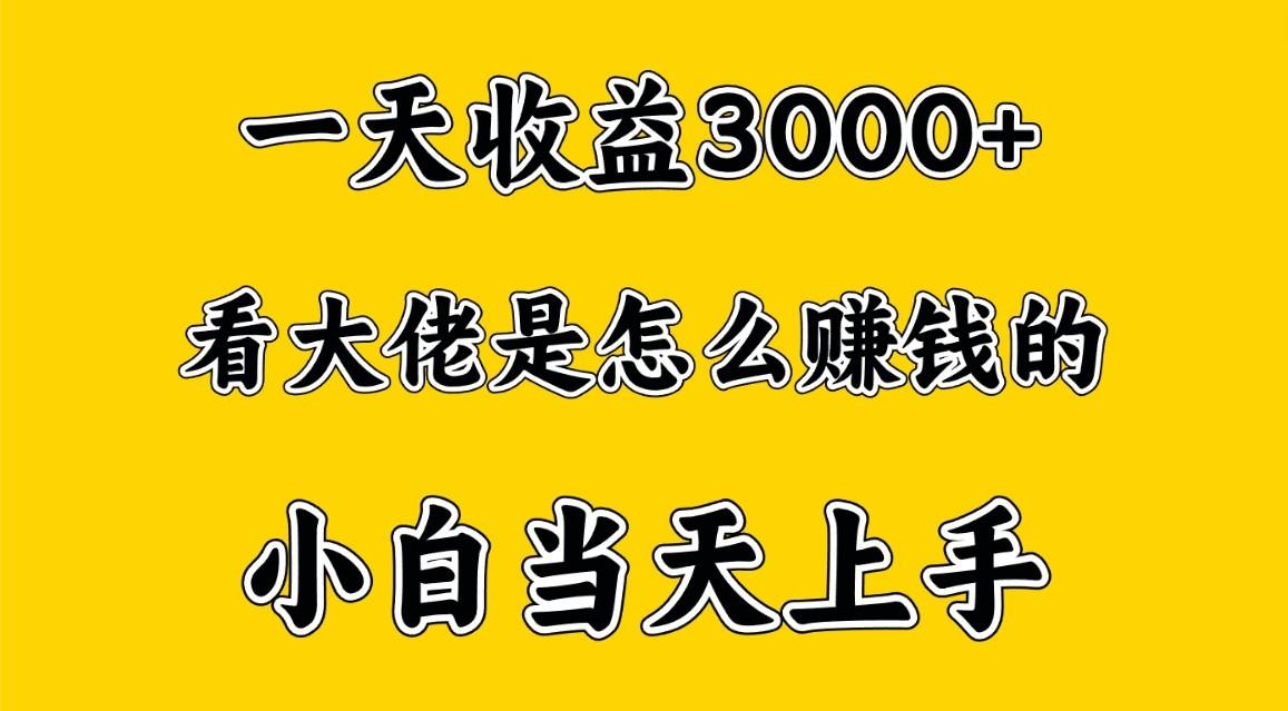 一天赚3000多，大佬是这样赚到钱的，小白当天上手，穷人翻身项目客创社区-专注互联网轻资产资源整合与分享客创社区-专注互联网轻资产资源整合与分享