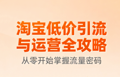 淘宝低价引流与运营全攻略(更新9月)客创社区-专注互联网轻资产资源整合与分享客创社区-专注互联网轻资产资源整合与分享