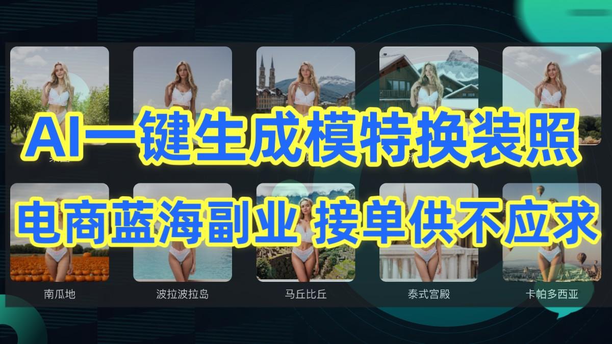AI制作一键生成模特换装照，电商蓝海副业，接单供不应求客创社区-专注互联网轻资产资源整合与分享客创社区-专注互联网轻资产资源整合与分享