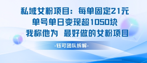 私域女粉项目：每单固定21块，单日变现超1k+，最好做的女粉项目客创社区-专注互联网轻资产资源整合与分享客创社区-专注互联网轻资产资源整合与分享