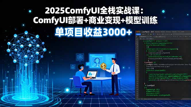 2025ComfyUI全栈实战课：ComfyUI部署+商业变现+模型训练，单项目收益3000+客创社区-专注互联网轻资产资源整合与分享客创社区-专注互联网轻资产资源整合与分享