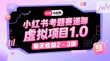 小红书考题赛道虚拟项目1.0，项目操作简单，每天收益2-3张客创社区-专注互联网轻资产资源整合与分享客创社区-专注互联网轻资产资源整合与分享