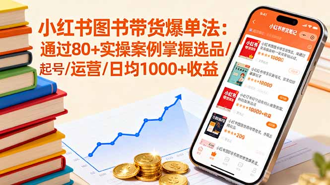 小红书图书带货爆单法：通过80+实操案例掌握选品/起号/运营/日均1000+收益客创社区-专注互联网轻资产资源整合与分享客创社区-专注互联网轻资产资源整合与分享