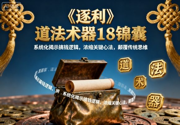 《逐利》道法术器18锦囊，系统化揭示搞钱逻辑，浓缩关键心法，颠覆传统思维客创社区-专注互联网轻资产资源整合与分享客创社区-专注互联网轻资产资源整合与分享