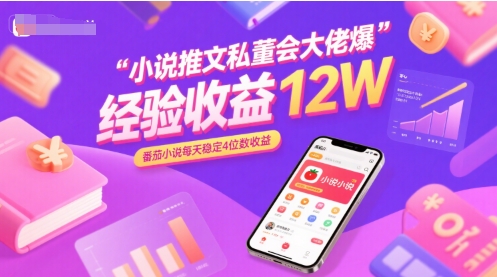 小说推文私董会大佬爆单经验分享收益12W，番茄小说每天稳定4位数收益客创社区-专注互联网轻资产资源整合与分享客创社区-专注互联网轻资产资源整合与分享
