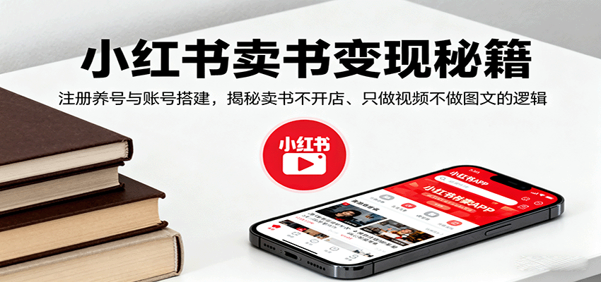 小红书卖书变现秘籍，注册养号与账号搭建，揭秘卖书不开店、只做视频不做图文的逻辑客创社区-专注互联网轻资产资源整合与分享客创社区-专注互联网轻资产资源整合与分享